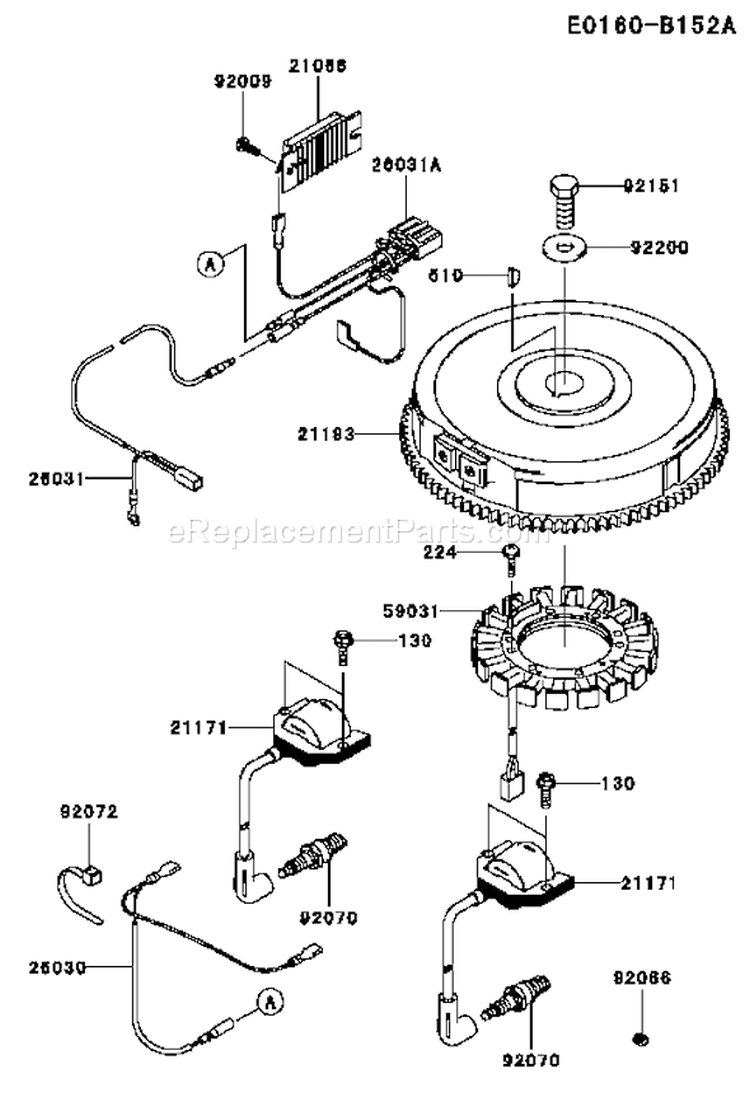 Page F Diagram and Parts List for FH721V-DS19  Kawasaki Engine