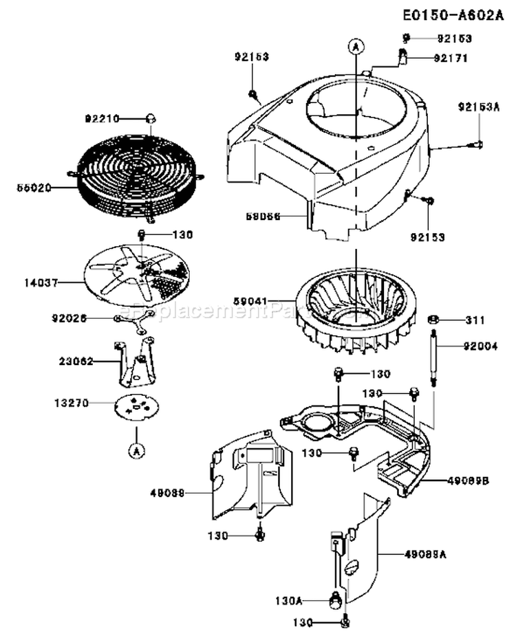 Page D Diagram and Parts List for FH721V DS21 Kawasaki Engine