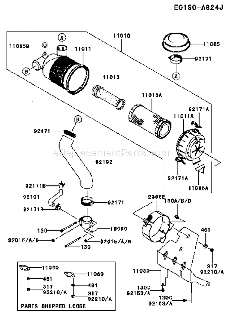 Page A Diagram and Parts List for FH680V GS24 Kawasaki Engine