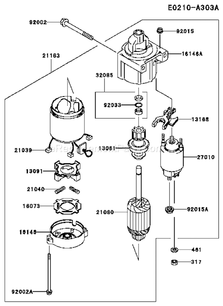 Page K Diagram and Parts List for FH721V-ES10  Kawasaki Engine