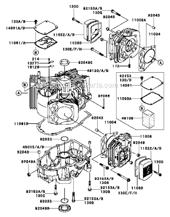 Electric-Equipment Diagram and Parts List for FH721V-ES24  Kawasaki Engine