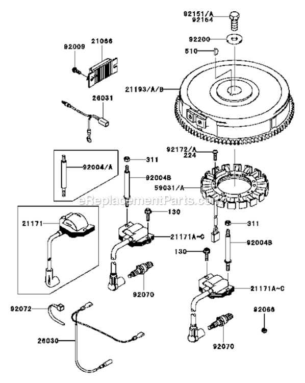 Page L Diagram and Parts List for FH721V-ES24  Kawasaki Engine
