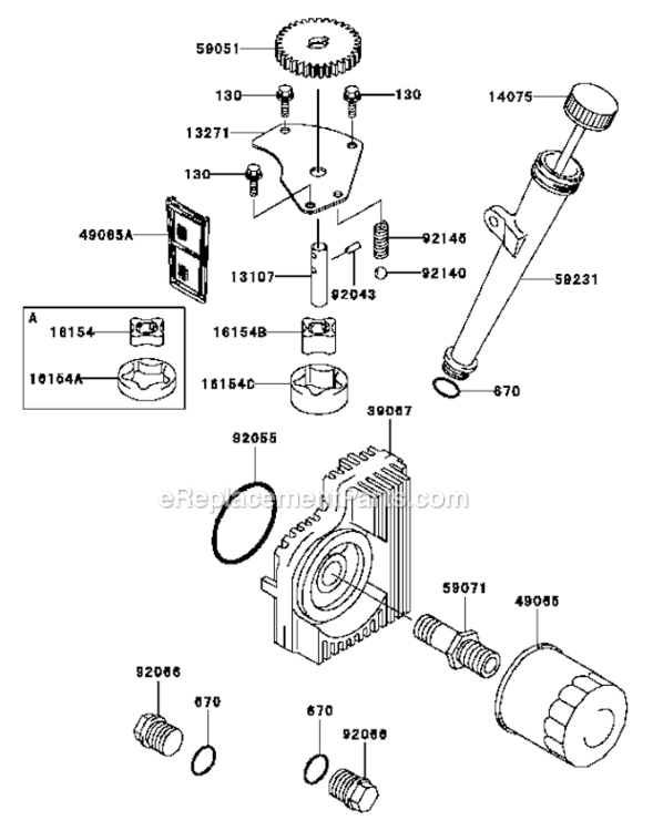 PistonCrankshaft Diagram and Parts List for FH721V-ES24  Kawasaki Engine
