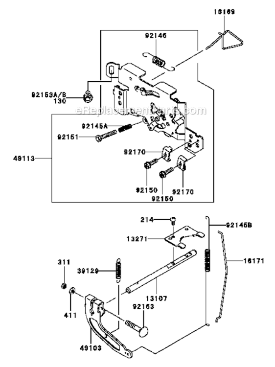 Cooling-Equipment Diagram and Parts List for FH721V-ES24  Kawasaki Engine