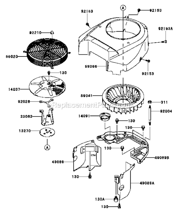 Page H Diagram and Parts List for FH721V-ES24  Kawasaki Engine
