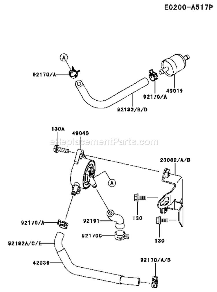 Page G Diagram and Parts List for FH721V ES25 Kawasaki Engine