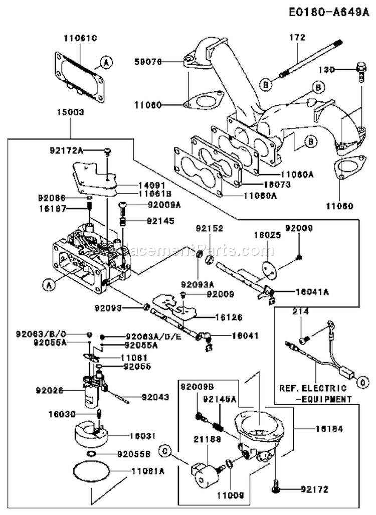 Page B Diagram and Parts List for FH680V CS32 Kawasaki Engine
