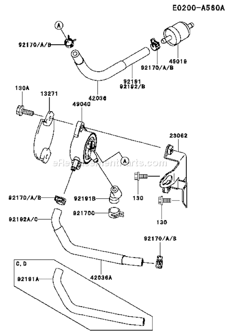 Page G Diagram and Parts List for FH721V CS29 Kawasaki Engine