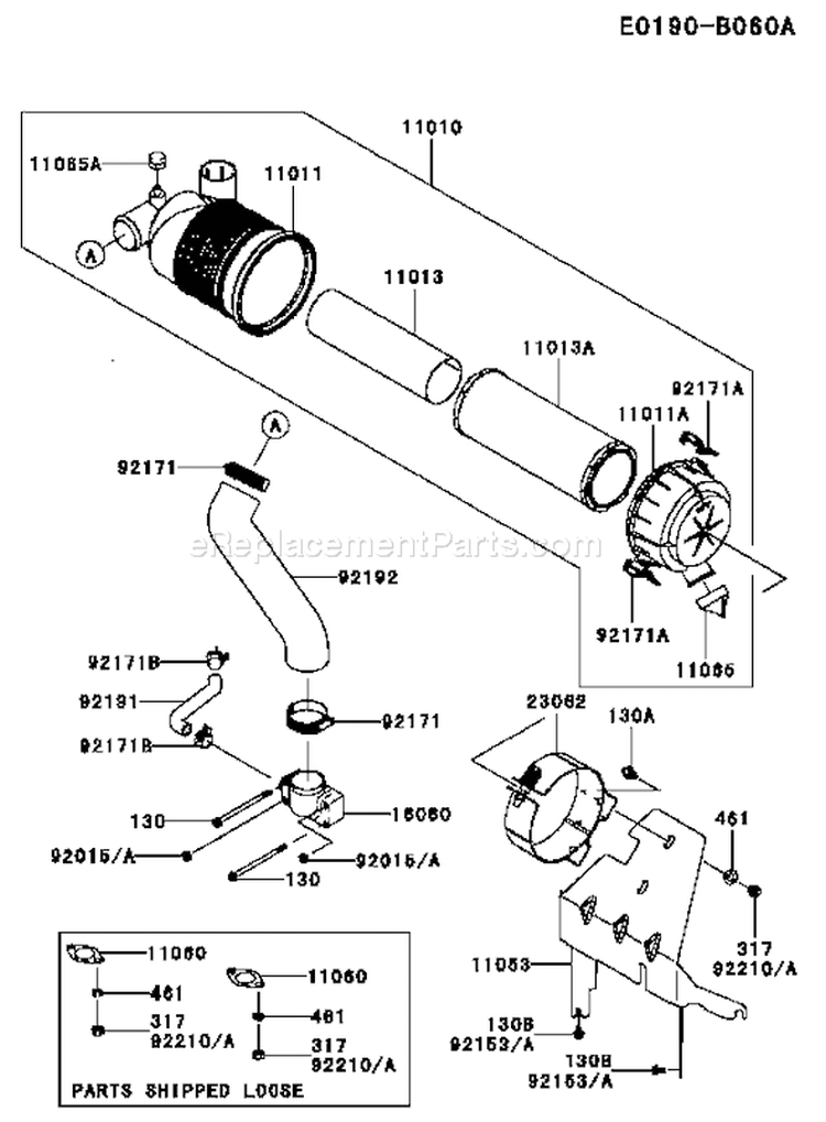 Page A Diagram and Parts List for FH721V HS21 Kawasaki Engine