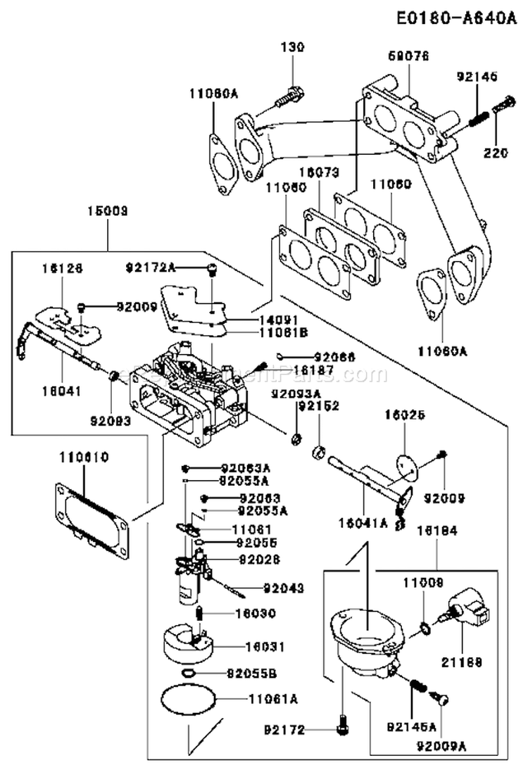 Page B Diagram and Parts List for FH770D-AS04  Kawasaki Engine
