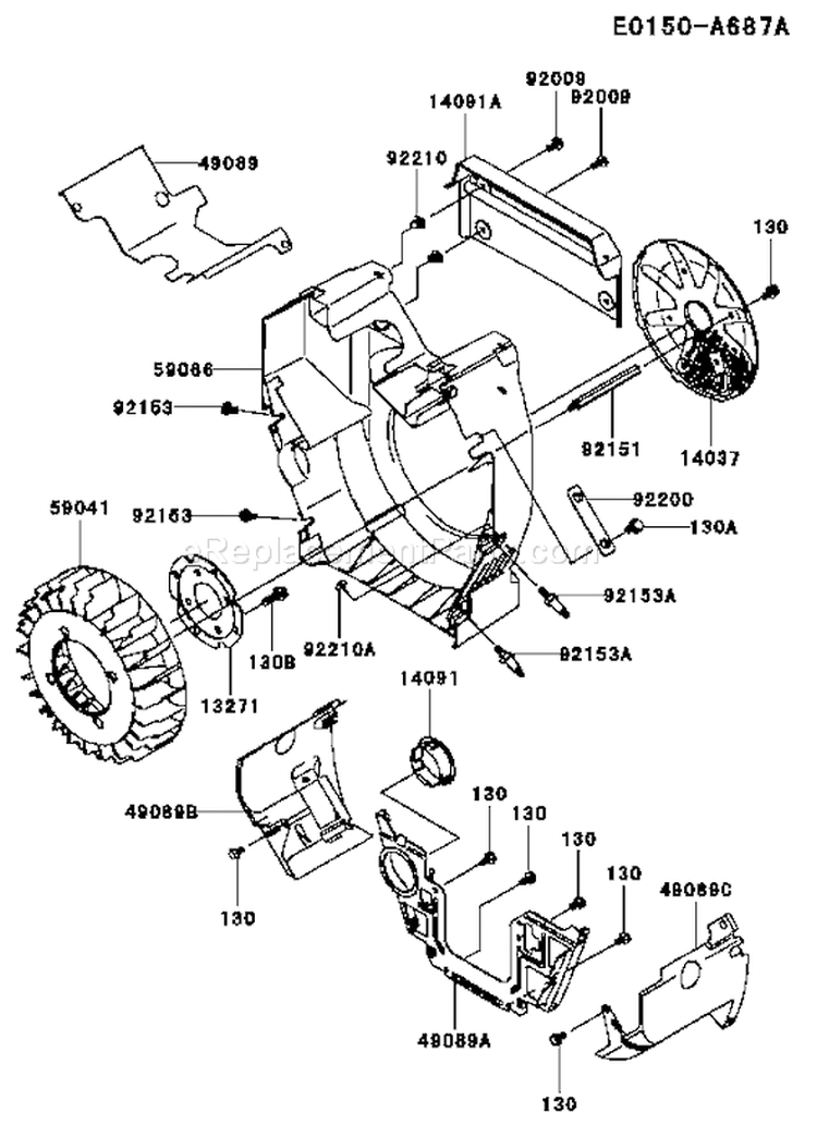 Page D Diagram and Parts List for FH770D-AS04  Kawasaki Engine