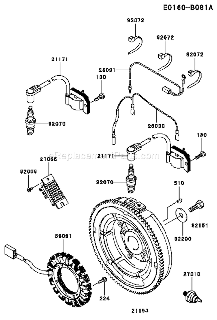 Page F Diagram and Parts List for FH770D-AS04  Kawasaki Engine