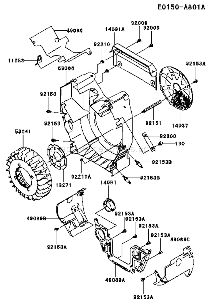 Page D Diagram and Parts List for FH770D-AS05  Kawasaki Engine
