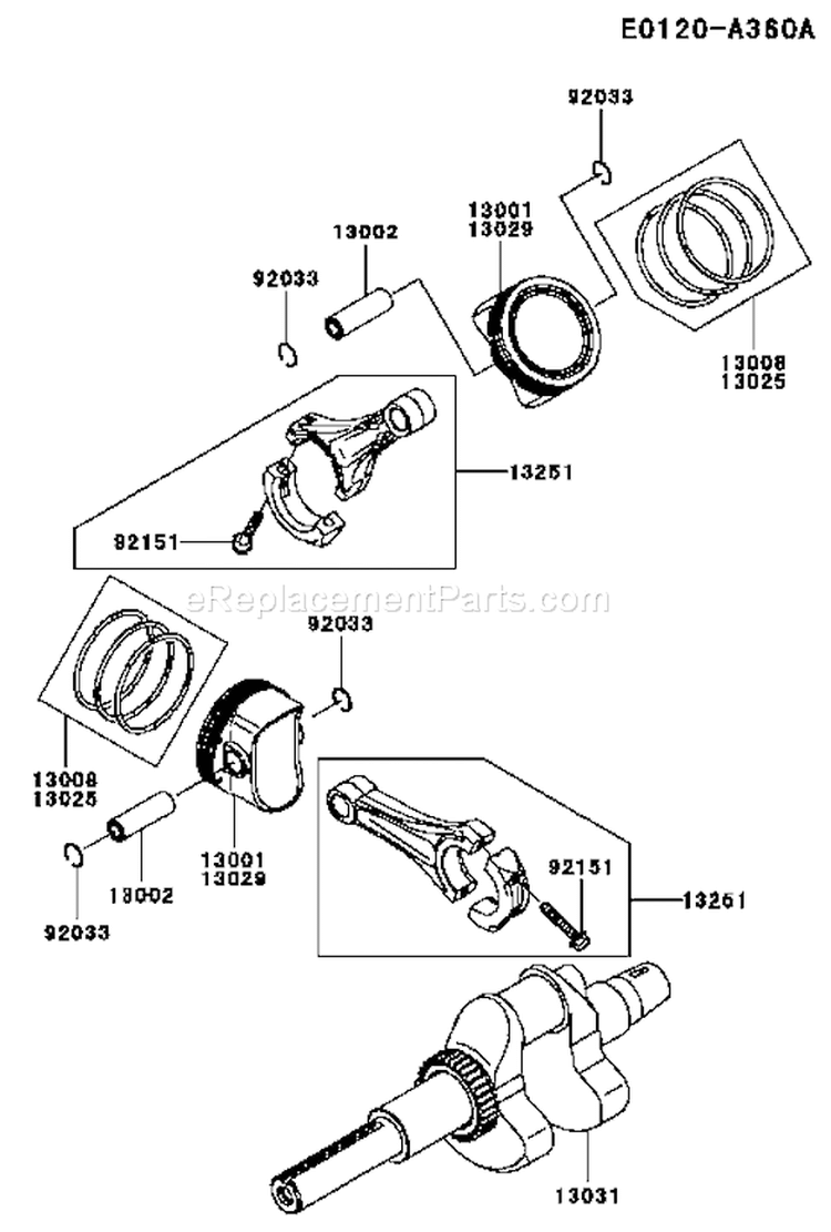 Page J Diagram and Parts List for FH770D-AS06  Kawasaki Engine