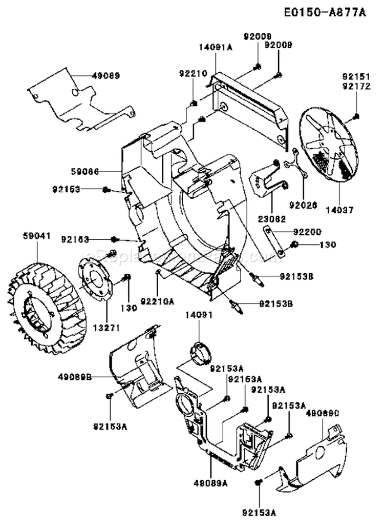 Page D Diagram and Parts List for FH770D-AS06  Kawasaki Engine