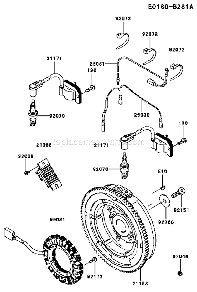 Page F Diagram and Parts List for FH770D-AS06  Kawasaki Engine