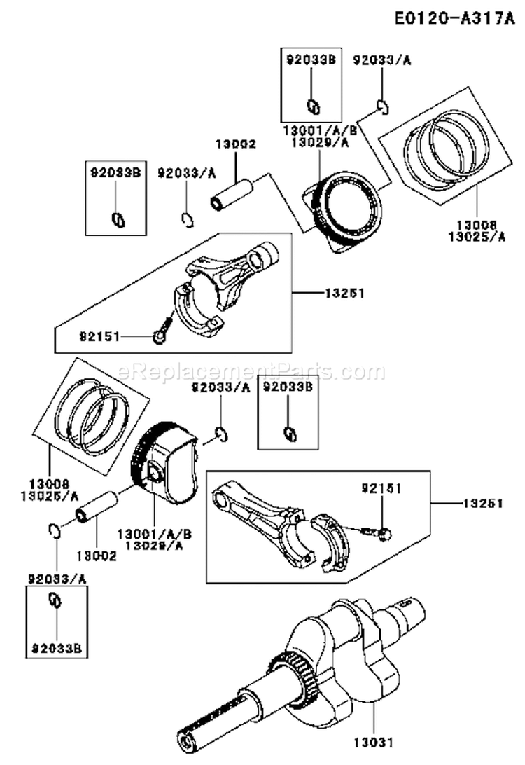 Page J Diagram and Parts List for FH770D-AS01  Kawasaki Engine