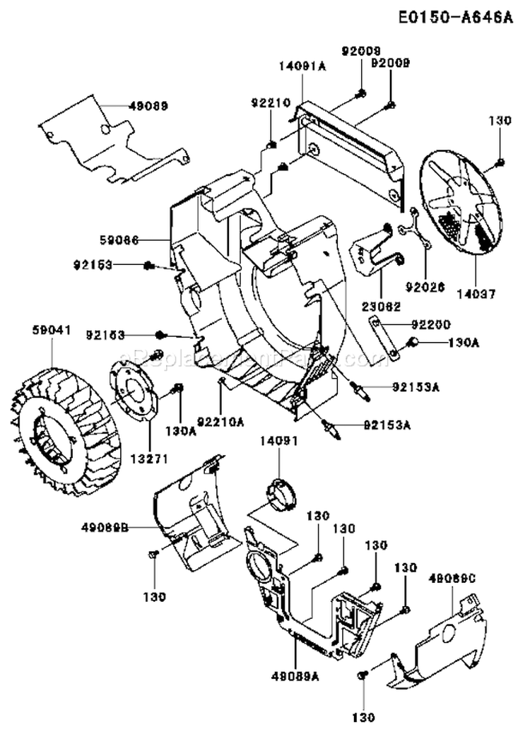 Page D Diagram and Parts List for FH770D-AS01  Kawasaki Engine