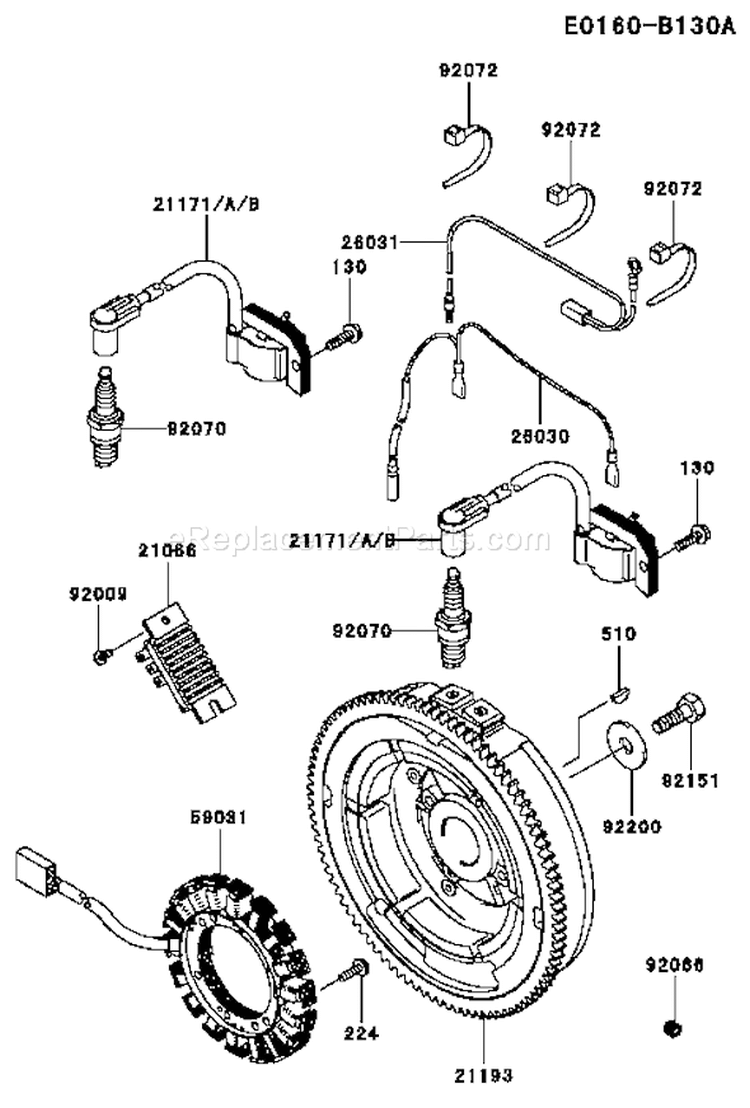Page F Diagram and Parts List for FH770D-AS01  Kawasaki Engine