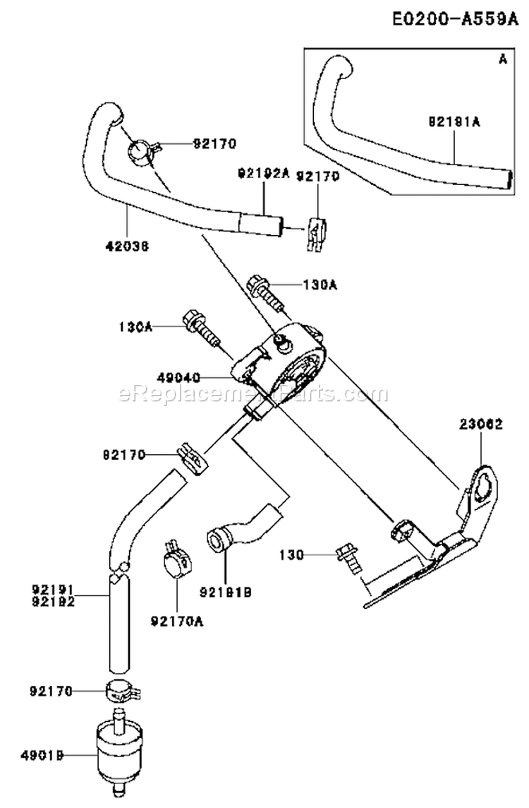 Page G Diagram and Parts List for FH770D-AS01  Kawasaki Engine