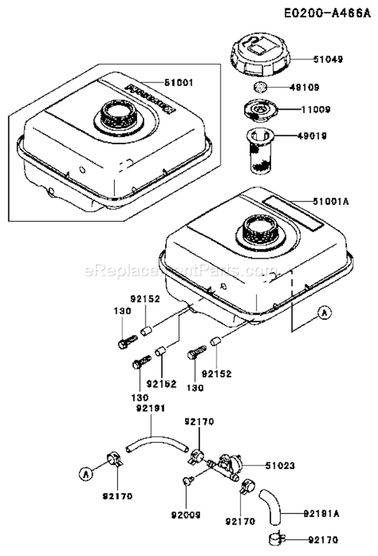 Page G Diagram and Parts List for FJ100D-AS00  Kawasaki Engine