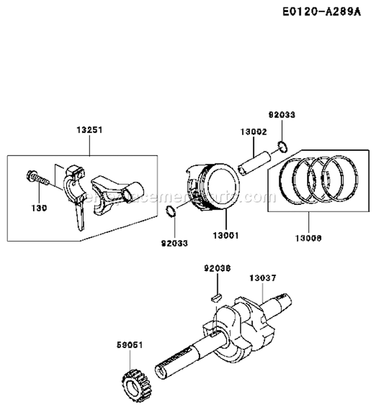 Page J Diagram and Parts List for FJ100D-AS59  Kawasaki Engine