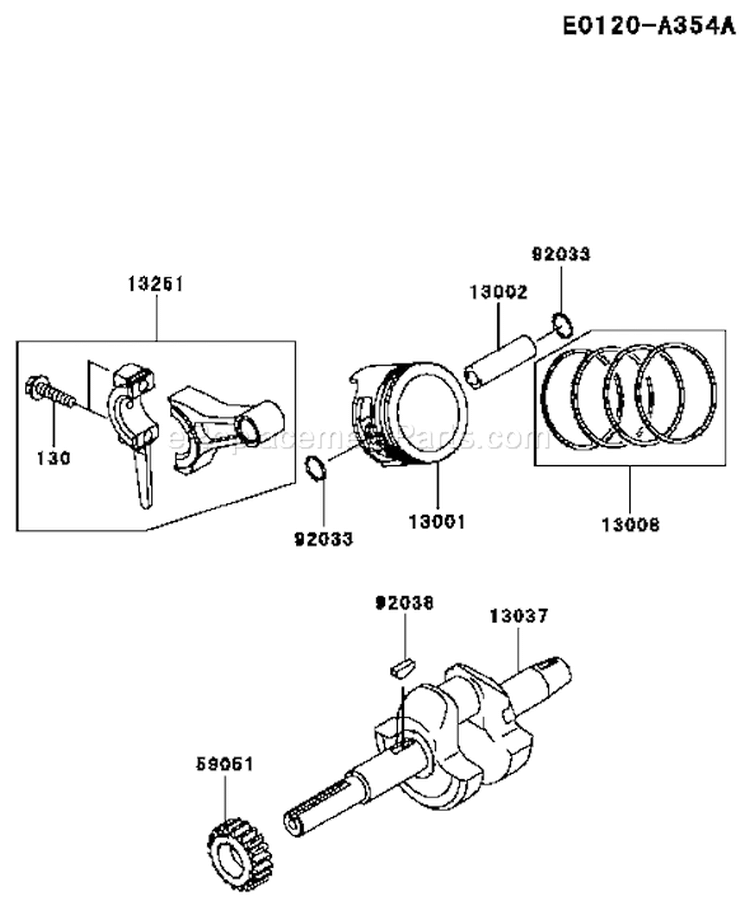 Page J Diagram and Parts List for FJ100D-DS00  Kawasaki Engine
