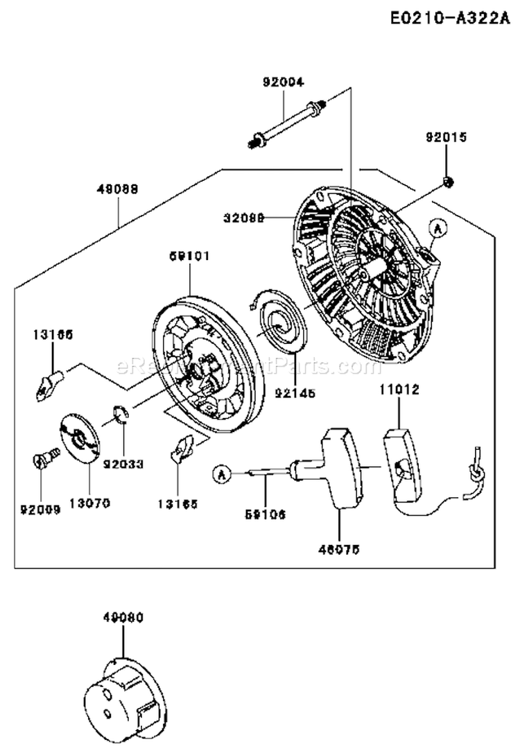 Page K Diagram and Parts List for FJ100D-BS00  Kawasaki Engine