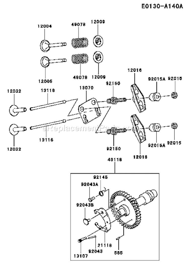 Page L Diagram and Parts List for FJ100D-DS00  Kawasaki Engine