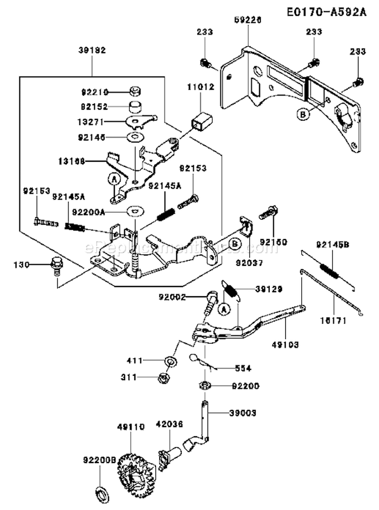 Page C Diagram and Parts List for FJ100D-DS00  Kawasaki Engine