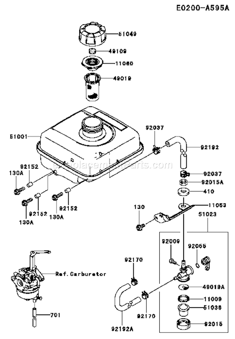 Page G Diagram and Parts List for FJ100D-DS00  Kawasaki Engine