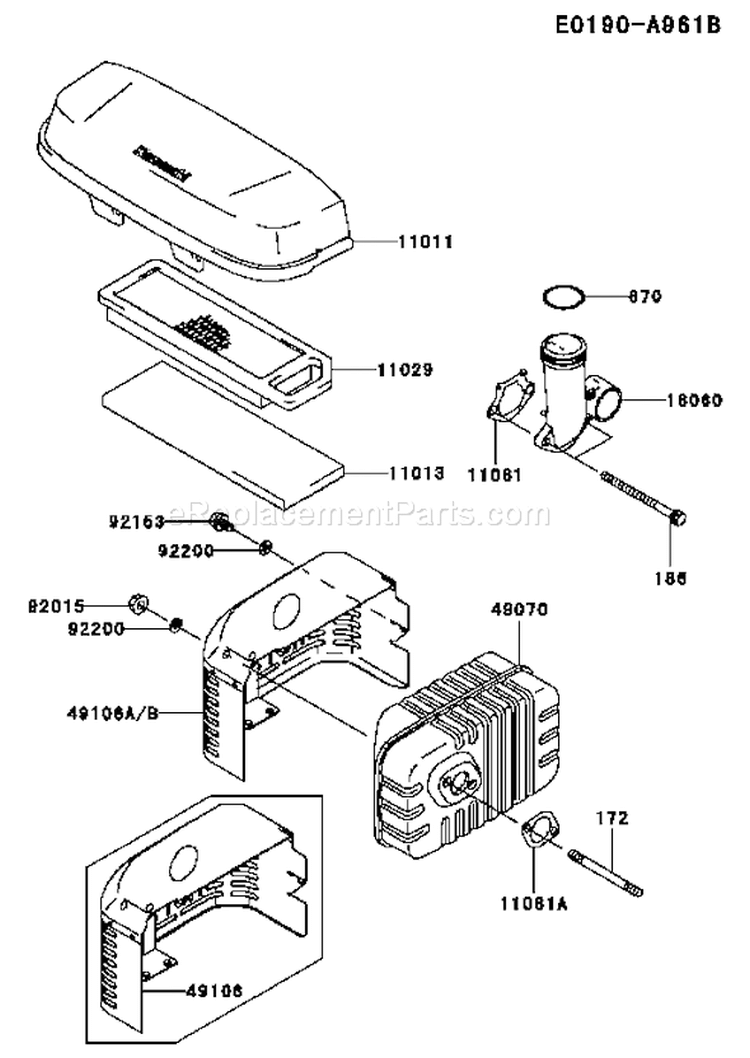 Page A Diagram and Parts List for FJ151V-AC50  Kawasaki Engine