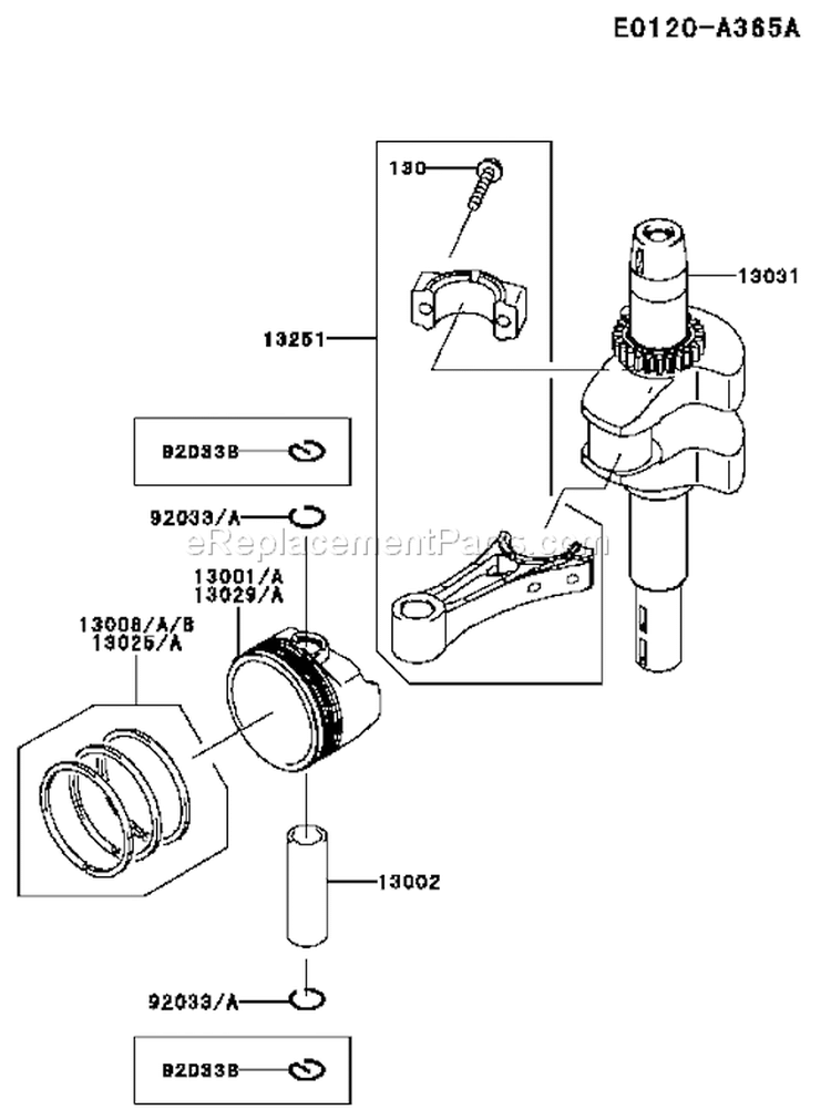 Page J Diagram and Parts List for FJ151V-AC50  Kawasaki Engine