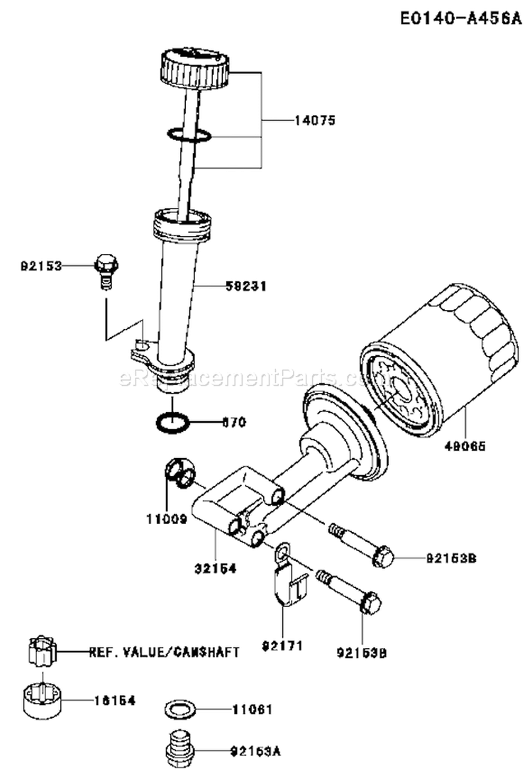 Page H Diagram and Parts List for FJ180V-AS72  Kawasaki Engine
