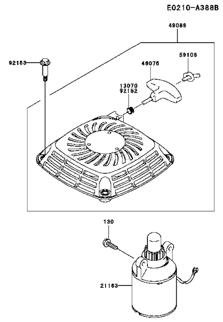 Page L Diagram and Parts List for FJ180V-AS67  Kawasaki Engine