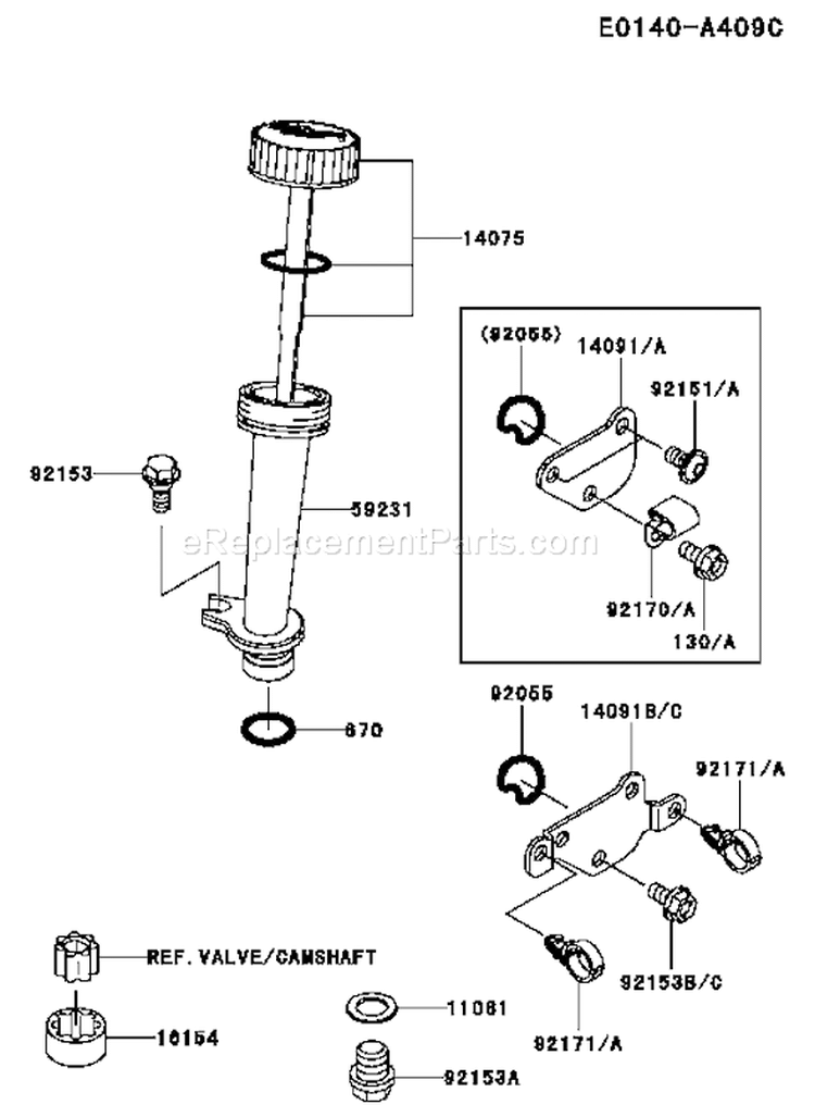 Page J Diagram and Parts List for FJ180V-AS61  Kawasaki Engine
