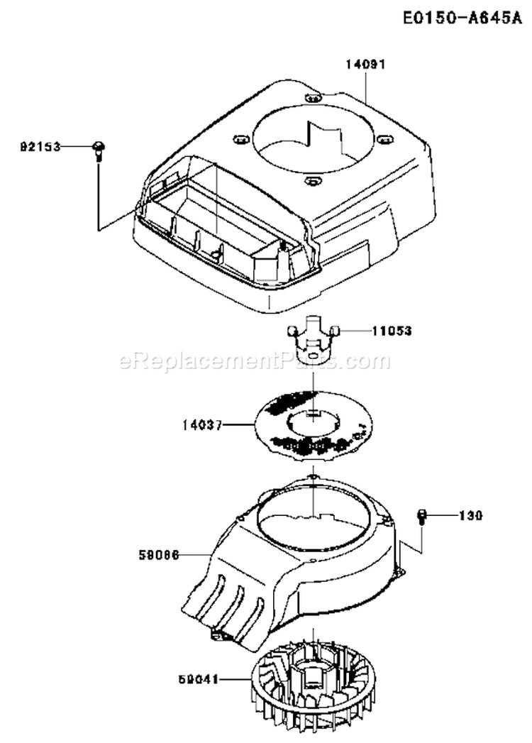 Page D Diagram and Parts List for FJ180V AS15 Kawasaki Engine