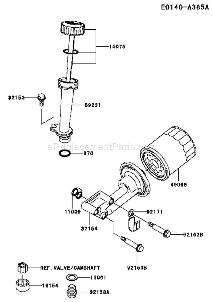 Page J Diagram and Parts List for FJ180V AS25 Kawasaki Engine