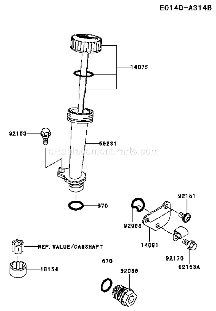 Page J Diagram and Parts List for FJ180V AS28 Kawasaki Engine
