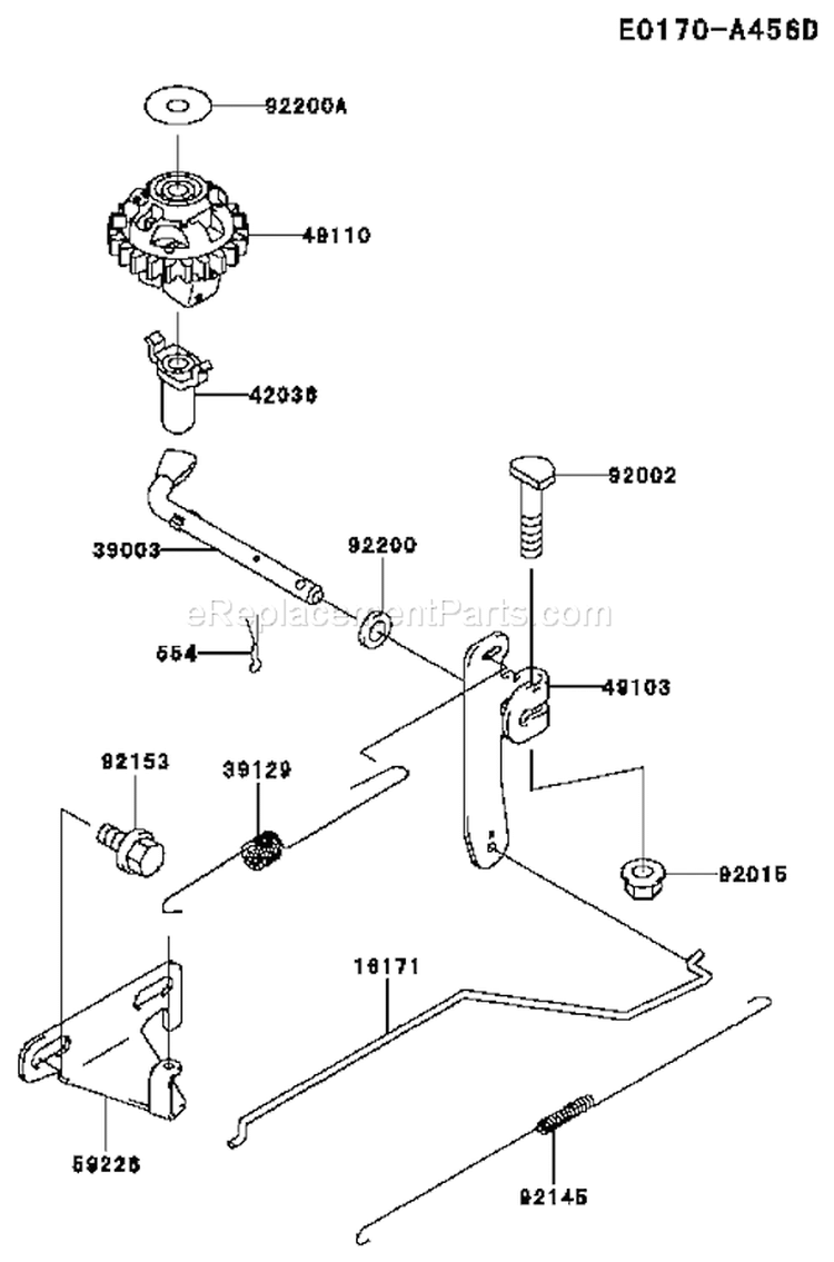 Page D Diagram and Parts List for FJ180V AS28 Kawasaki Engine