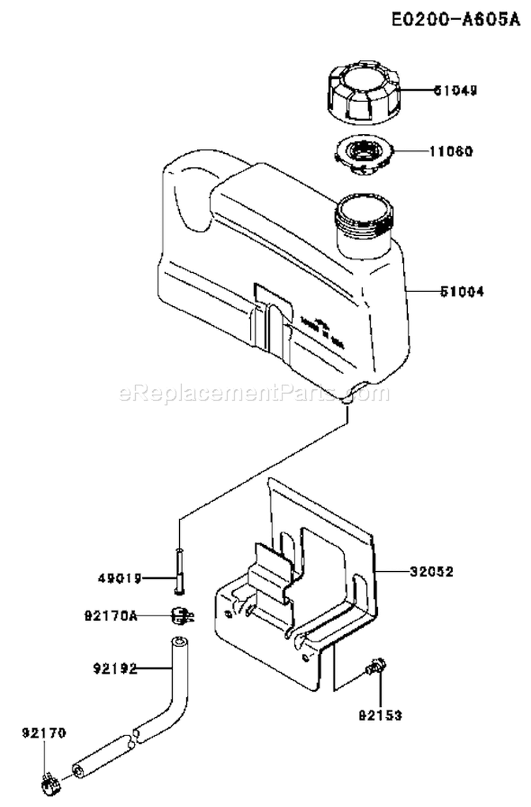 Page H Diagram and Parts List for FJ180V AS28 Kawasaki Engine