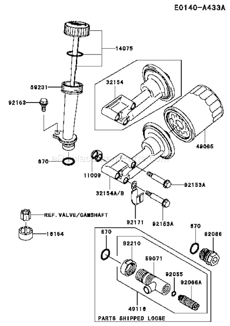 Page H Diagram and Parts List for FJ180V BS16 Kawasaki Engine