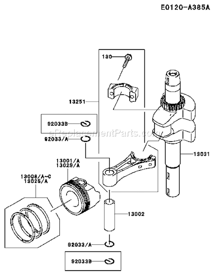Page I Diagram and Parts List for FJ180V BS16 Kawasaki Engine