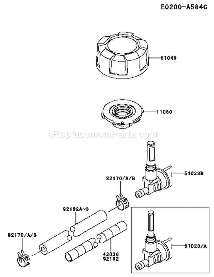 Page G Diagram and Parts List for FJ180V CS08 Kawasaki Engine