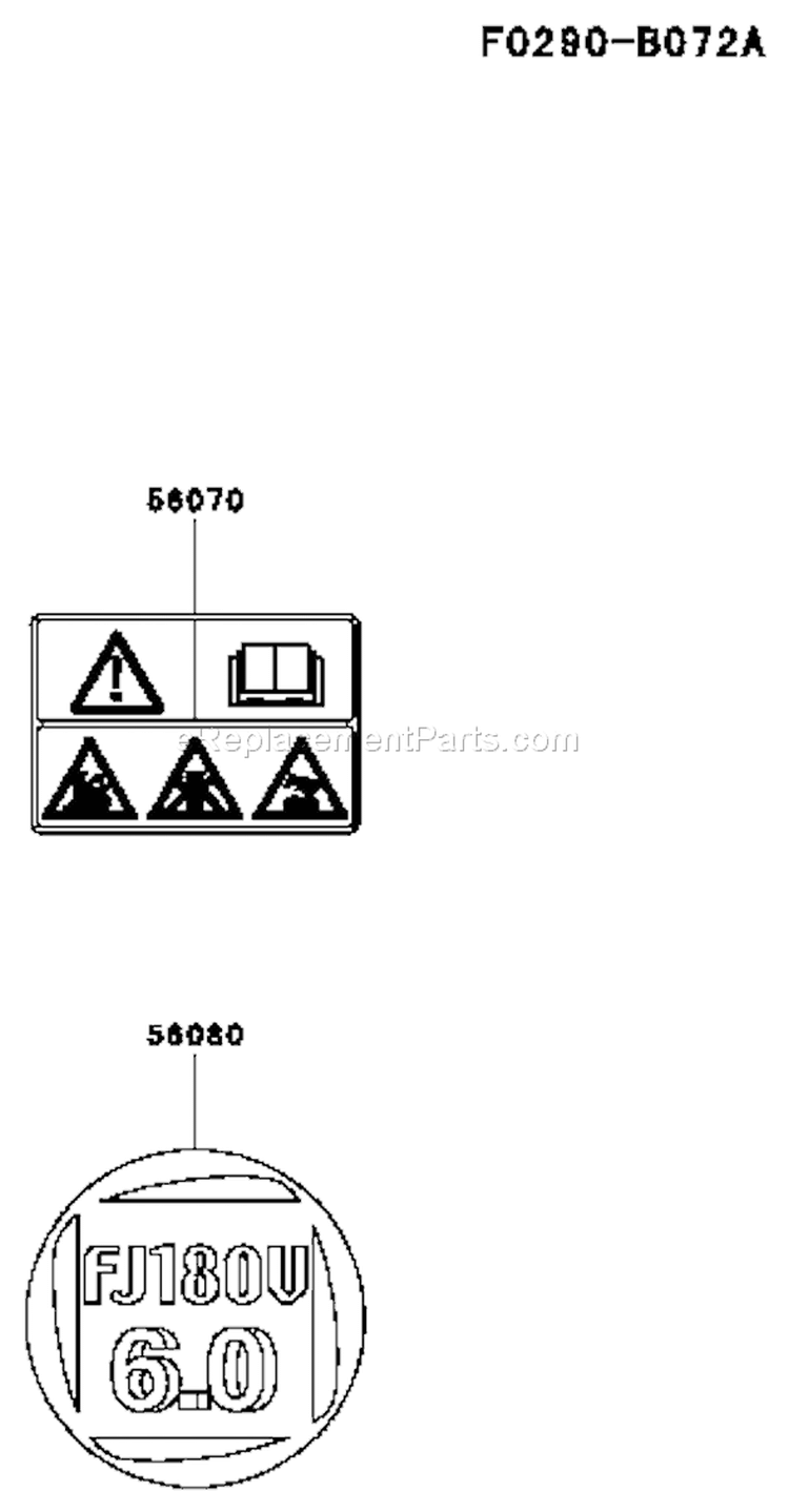 Page I Diagram and Parts List for FJ180V-AS66  Kawasaki Engine