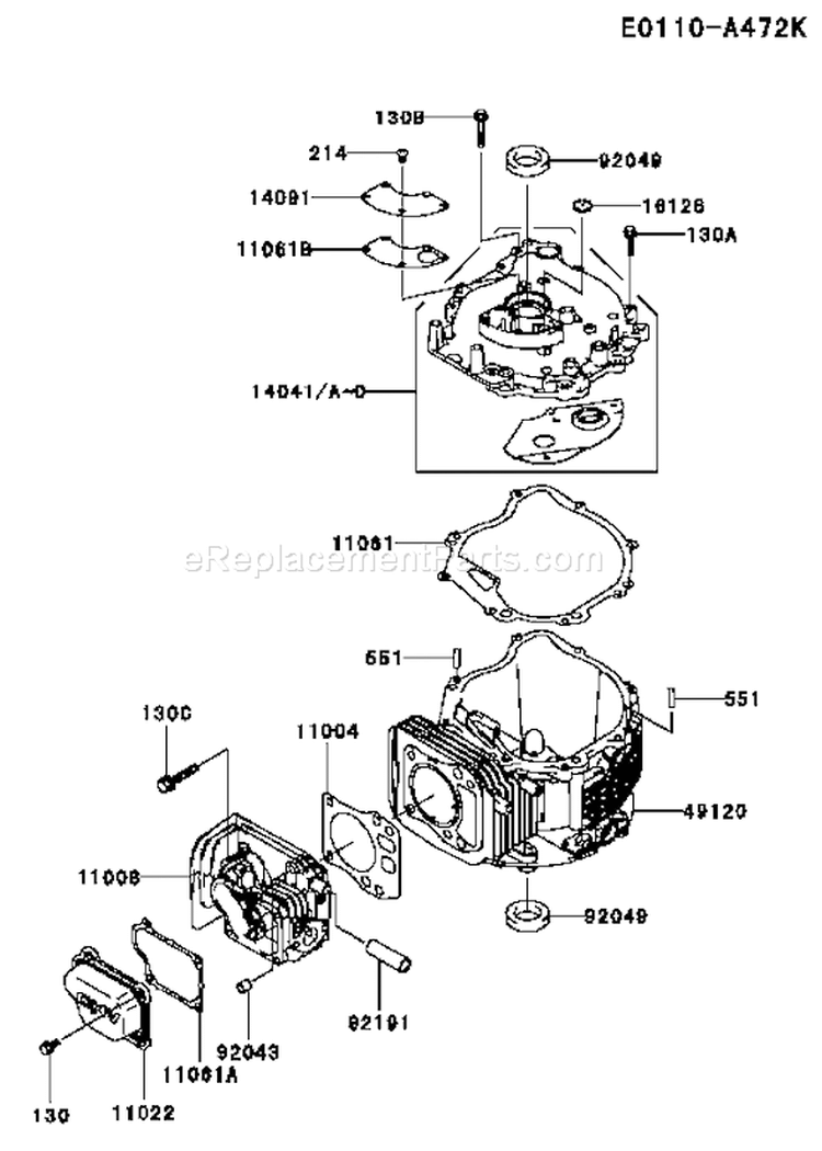Page F Diagram and Parts List for FJ180V BS18 Kawasaki Engine