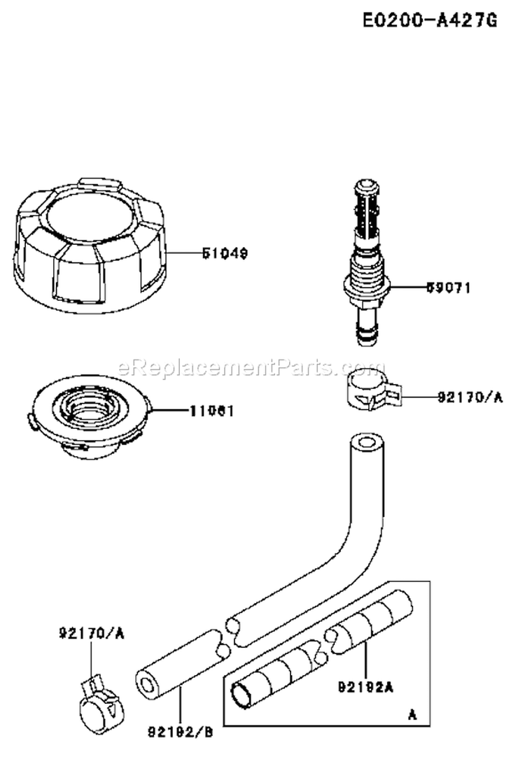 Page H Diagram and Parts List for FJ180V BS18 Kawasaki Engine