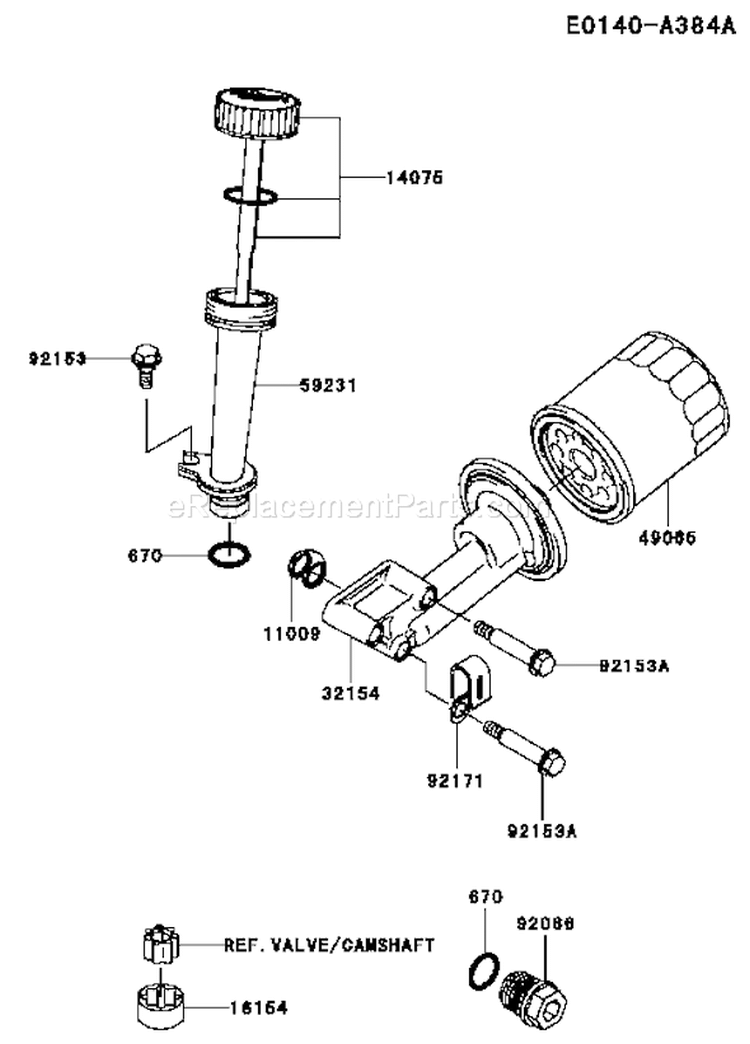 Page J Diagram and Parts List for FJ180V-AS62  Kawasaki Engine