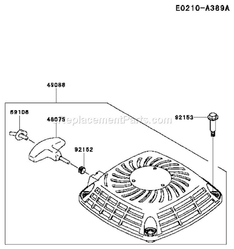 Page L Diagram and Parts List for FJ180V BS23 Kawasaki Engine
