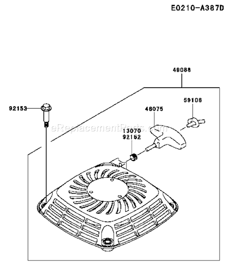 Page K Diagram and Parts List for FJ180V BS26 Kawasaki Engine